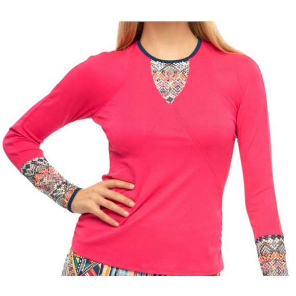 Lucky in Love Tops - LUCKY IN LOVE Women's Size XL Pretty In Pink Long Sleeve Pullover Activewear Top